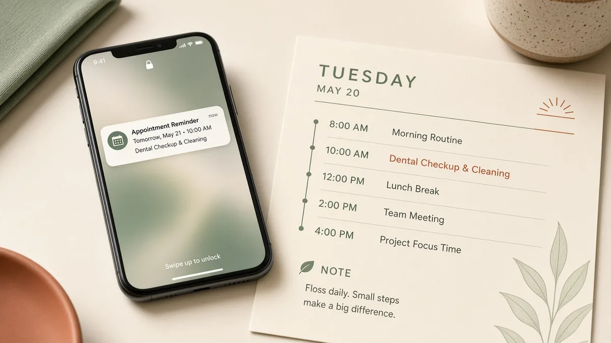 Dental front desk reviewing the appointment schedule and reminder messages
