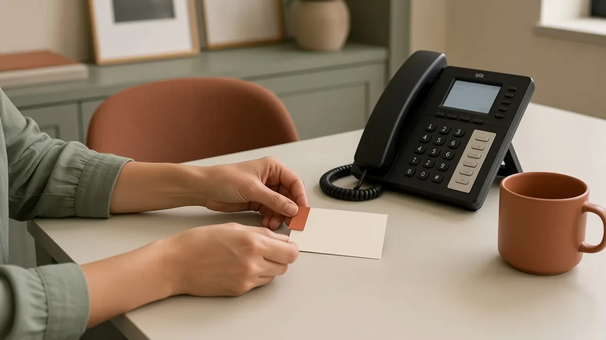 Practice coordinator marking a new-patient marketing source at the front desk
