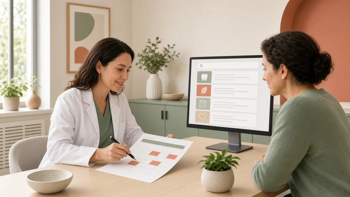 Orthodontic consult conversation about booking a new-patient start from local search